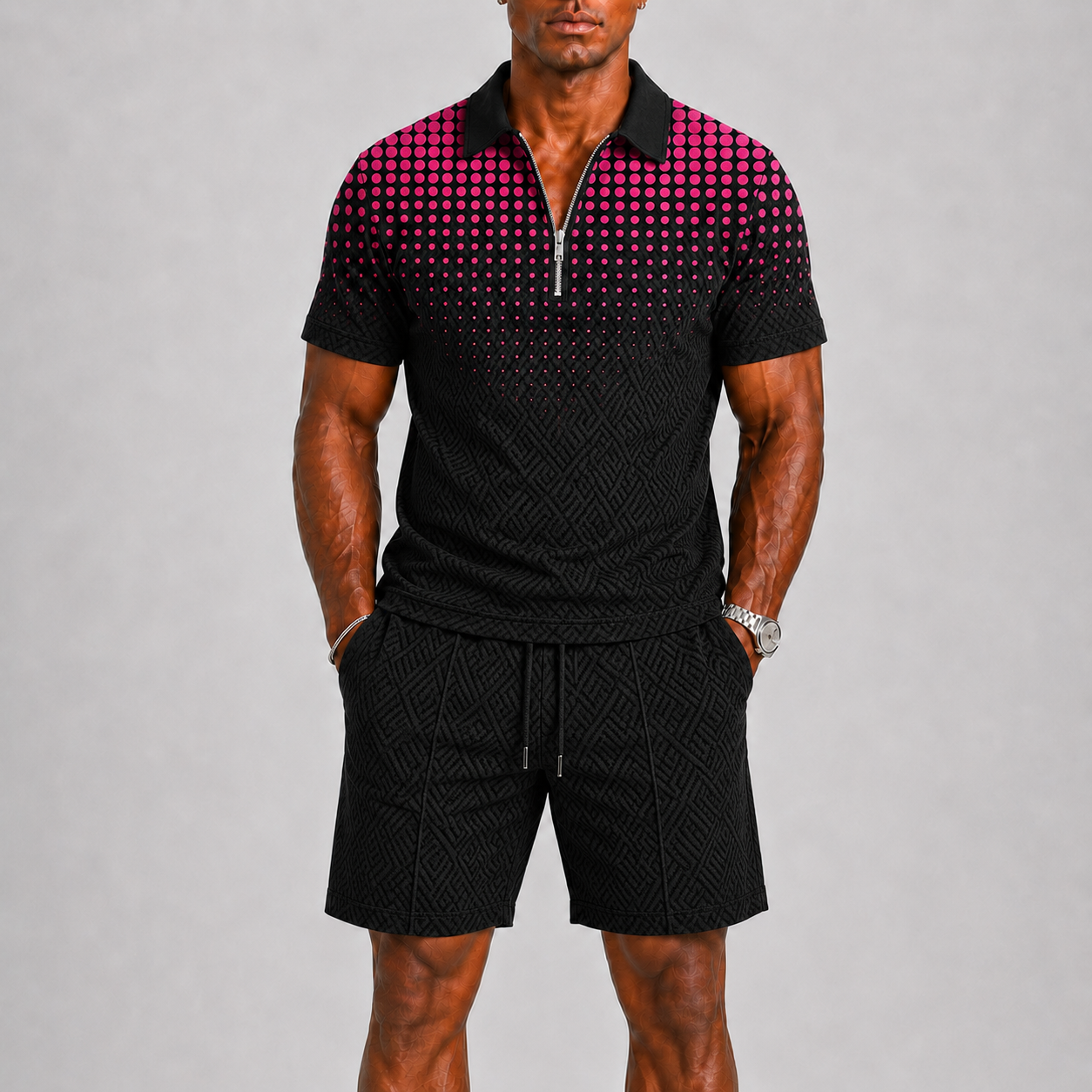 Zento Men's Summer Set Polo and Shorts – Breathable, Stylish Comfort 8