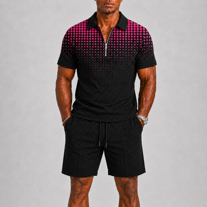 Zento Men's Summer Set Polo and Shorts – Breathable, Stylish Comfort 8