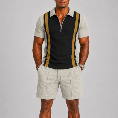 Zento Men's Summer Set Polo and Shorts – Breathable, Stylish Comfort 9