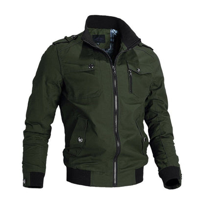 Zerlin Men's Bomber Jacket – Stand Collar Zip-Up Casual Outerwear 2