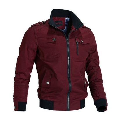 Zerlin Men's Bomber Jacket – Stand Collar Zip-Up Casual Outerwear 3