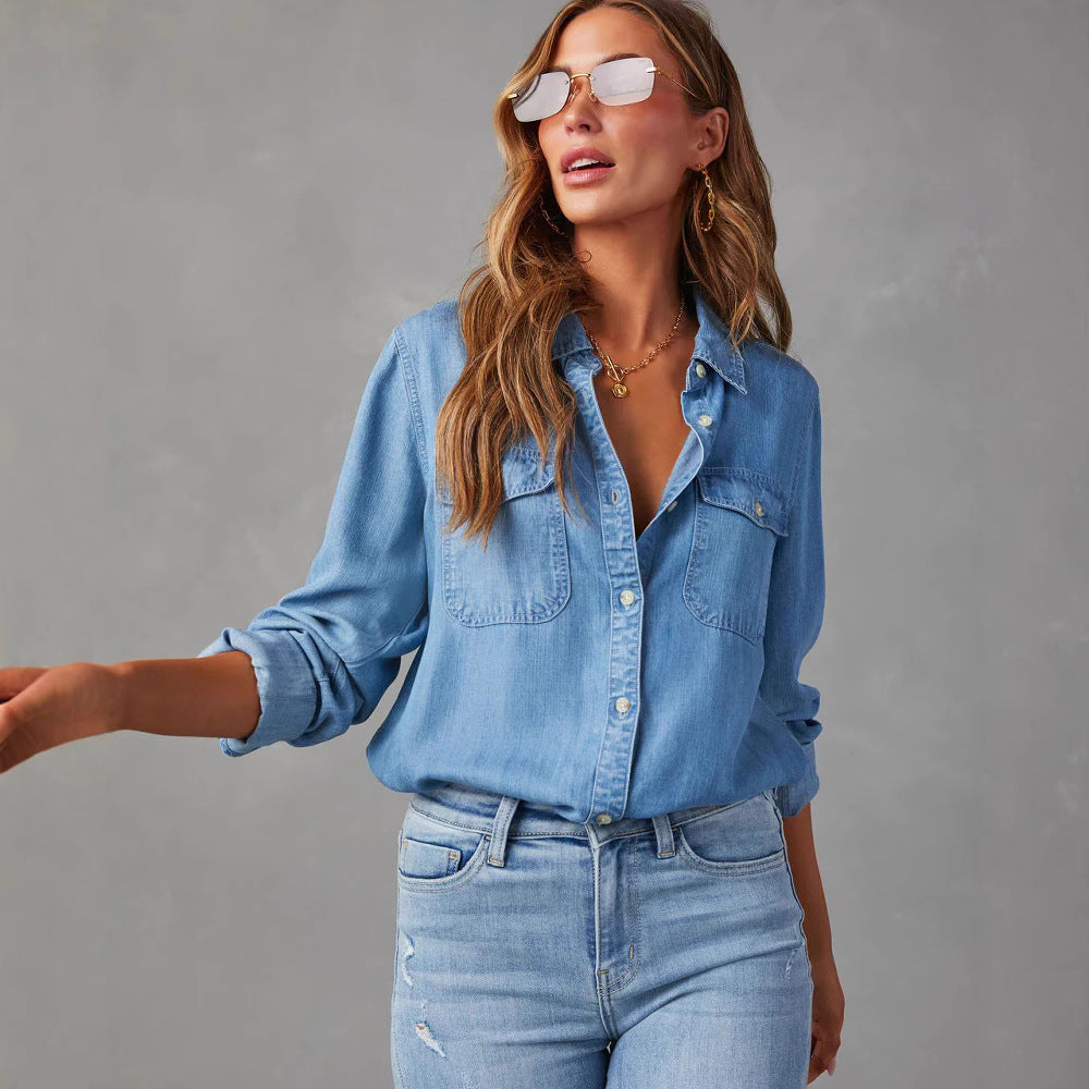 Zesty Men's Denim Shirt – Lightweight Button-Down for Casual Style 0