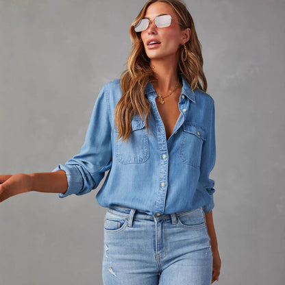 Zesty Men's Denim Shirt – Lightweight Button-Down for Casual Style 0