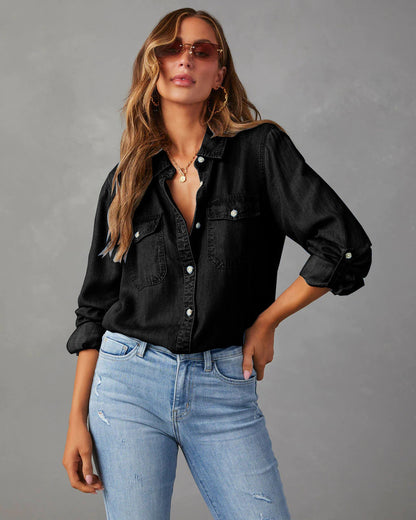 Zesty Men's Denim Shirt – Lightweight Button-Down for Casual Style 4