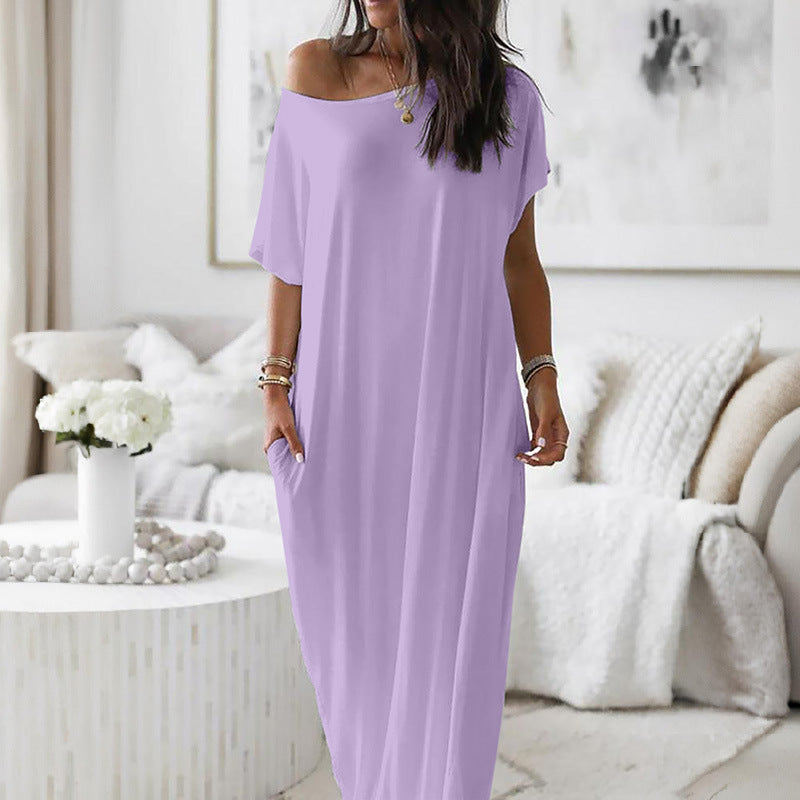 Zesty Women's Casual Dress – Stylish Asymmetric Off-Shoulder Comfort 4