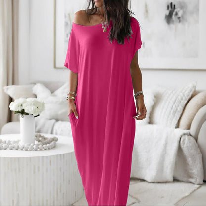 Zesty Women's Casual Dress – Stylish Asymmetric Off-Shoulder Comfort 5