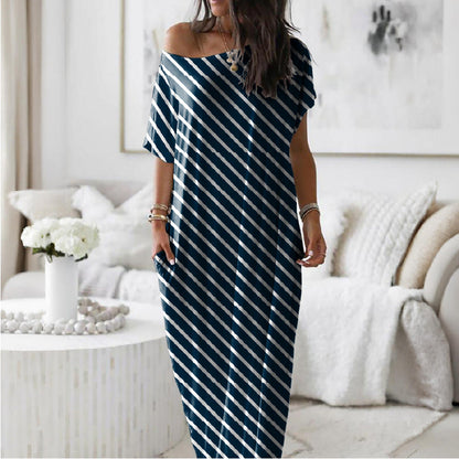 Zesty Women's Casual Dress – Stylish Asymmetric Off-Shoulder Comfort 6
