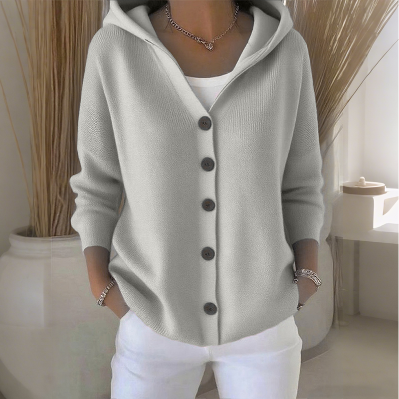Zesty Women's Cozy Knit Cardigan – Hooded Comfort for Effortless Style 3