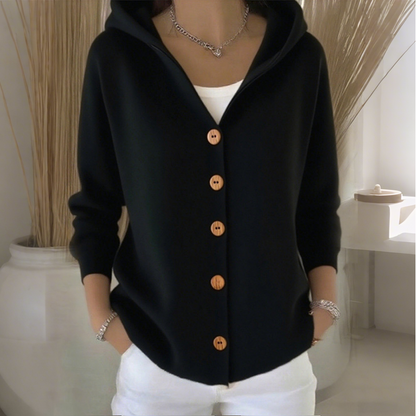 Zesty Women's Cozy Knit Cardigan – Hooded Comfort for Effortless Style 4