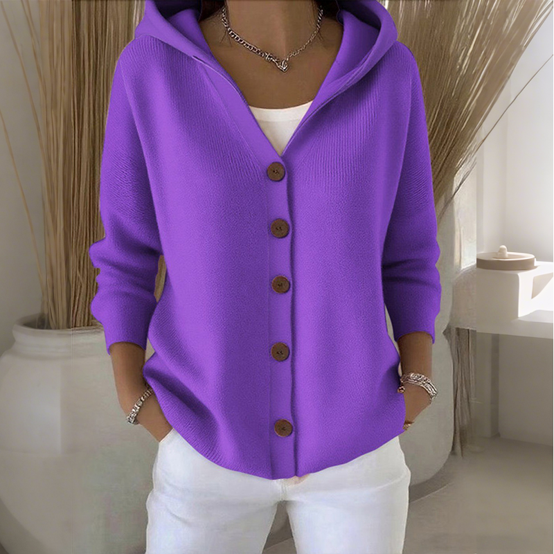 Zesty Women's Cozy Knit Cardigan – Hooded Comfort for Effortless Style 7