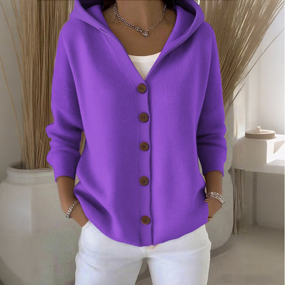 Zesty Women's Cozy Knit Cardigan – Hooded Comfort for Effortless Style 7