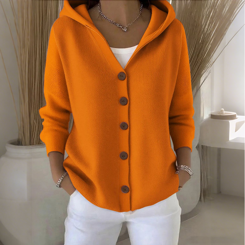 Zesty Women's Cozy Knit Cardigan – Hooded Comfort for Effortless Style 9