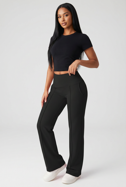 Zesty Women's Flare Leggings – High Waist Stylish Comfort 0