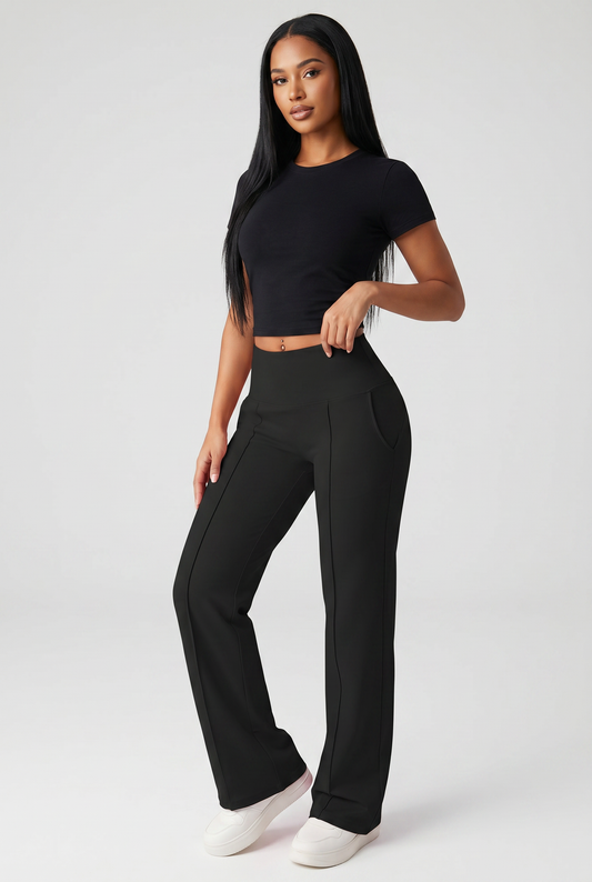 Zesty Women's Flare Leggings – High Waist Stylish Comfort 0