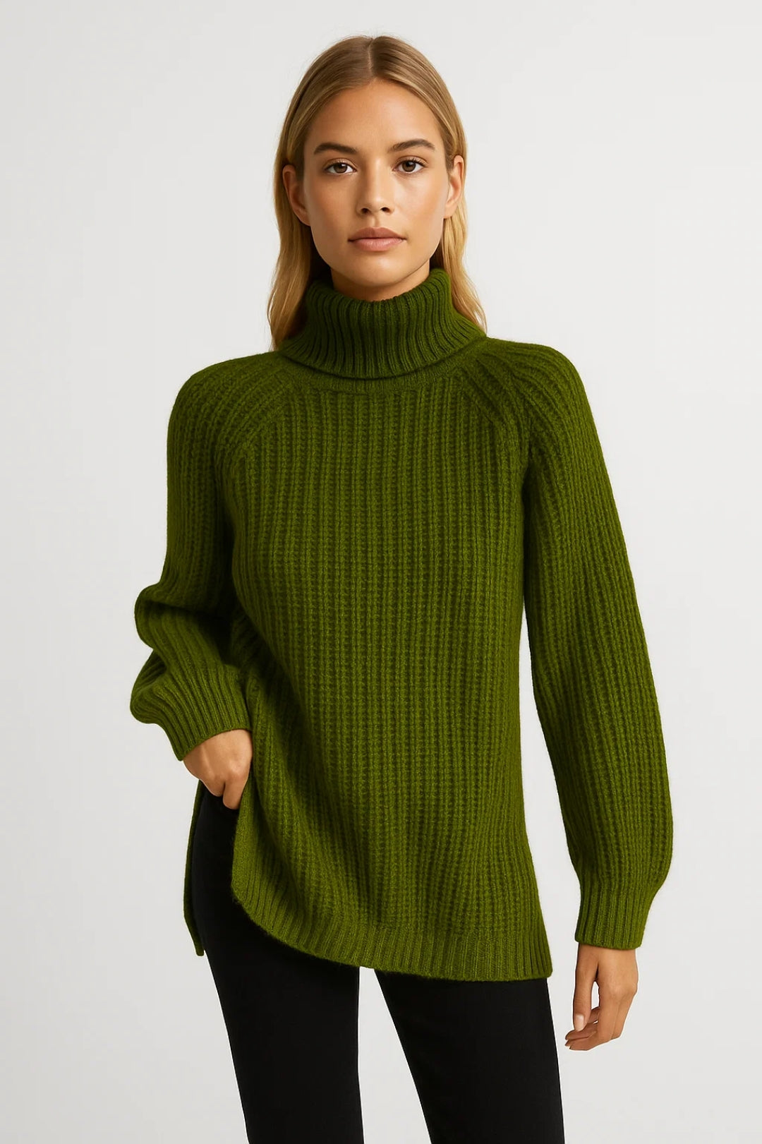 Zesty Women's Oversized Sweater – Cozy Turtleneck for Winter 2
