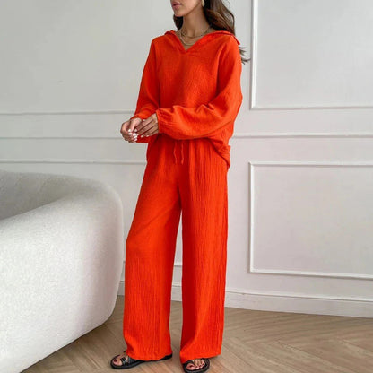 Zesty Women's Set Loungewear – Elegant Top with Loose Pants 5