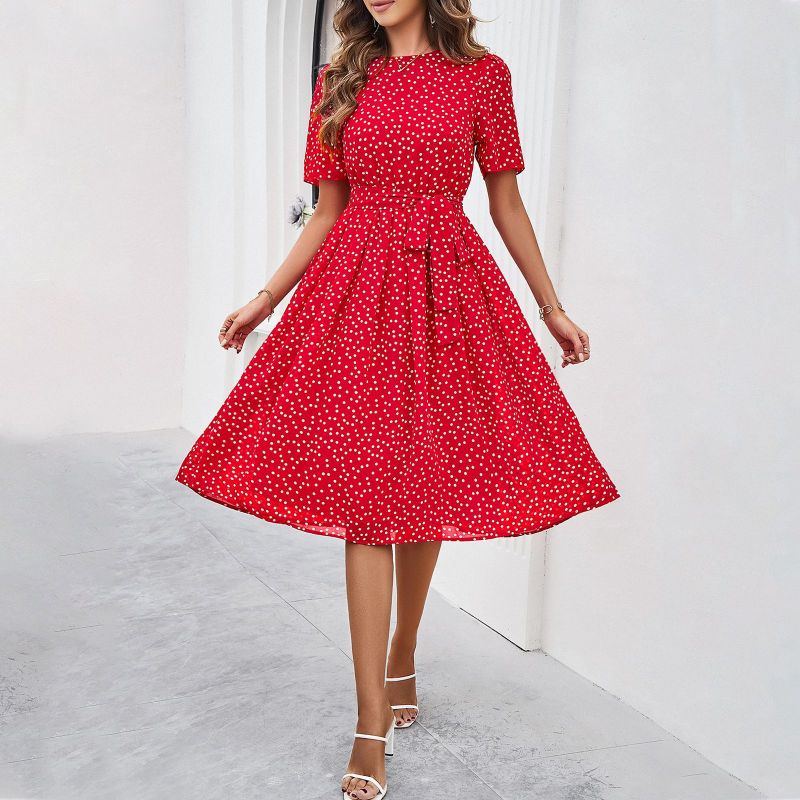 Zinta Women's Midi Dress – Chic Polka Dot Design for Stylish Versatility 3