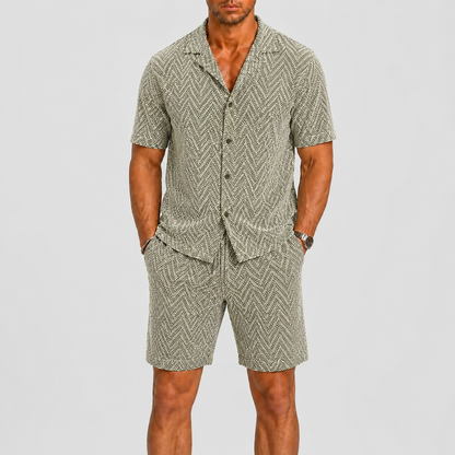 Zulune Men's Summer Set – Lightweight Jacquard for Stylish Comfort 0