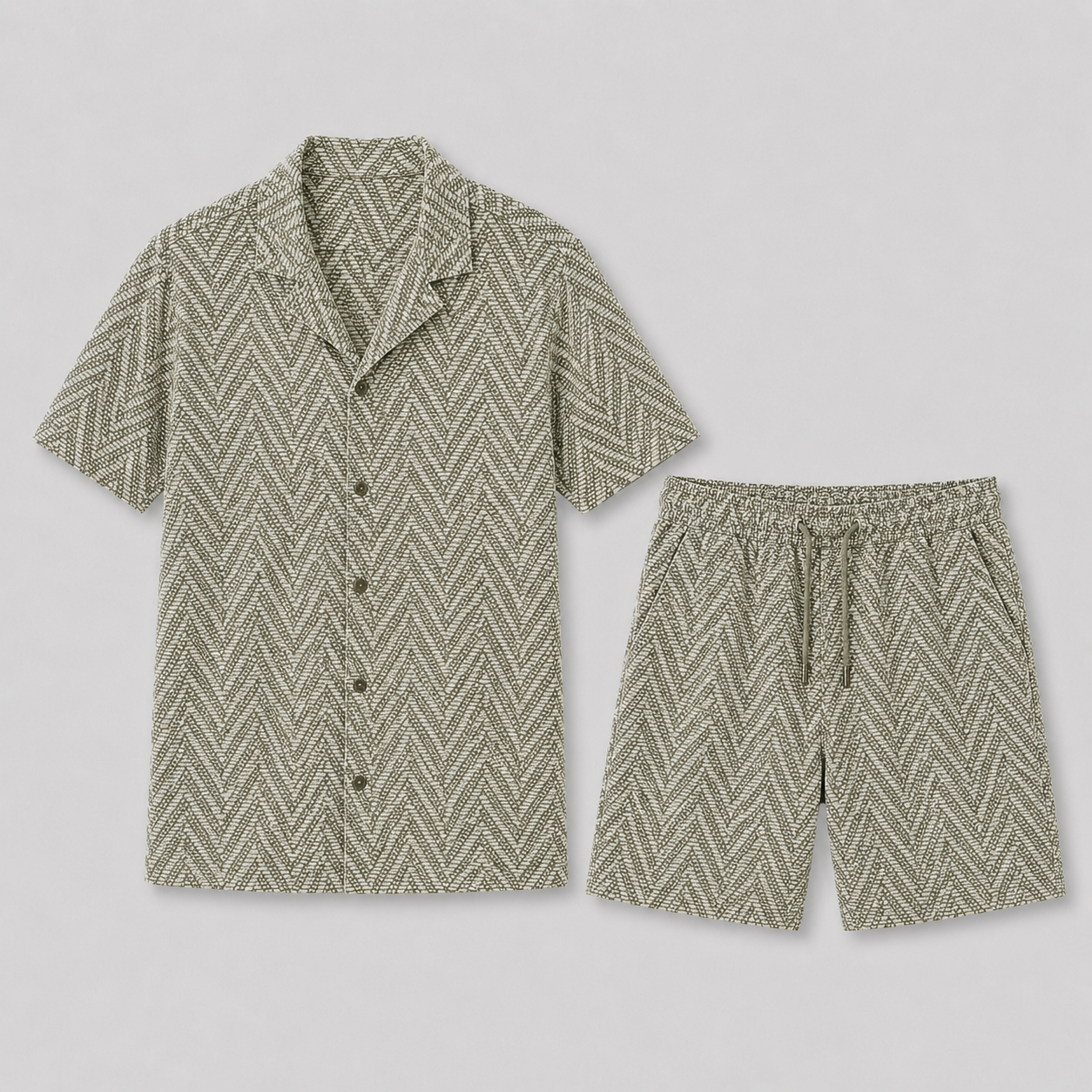 Zulune Men's Summer Set – Lightweight Jacquard for Stylish Comfort 1