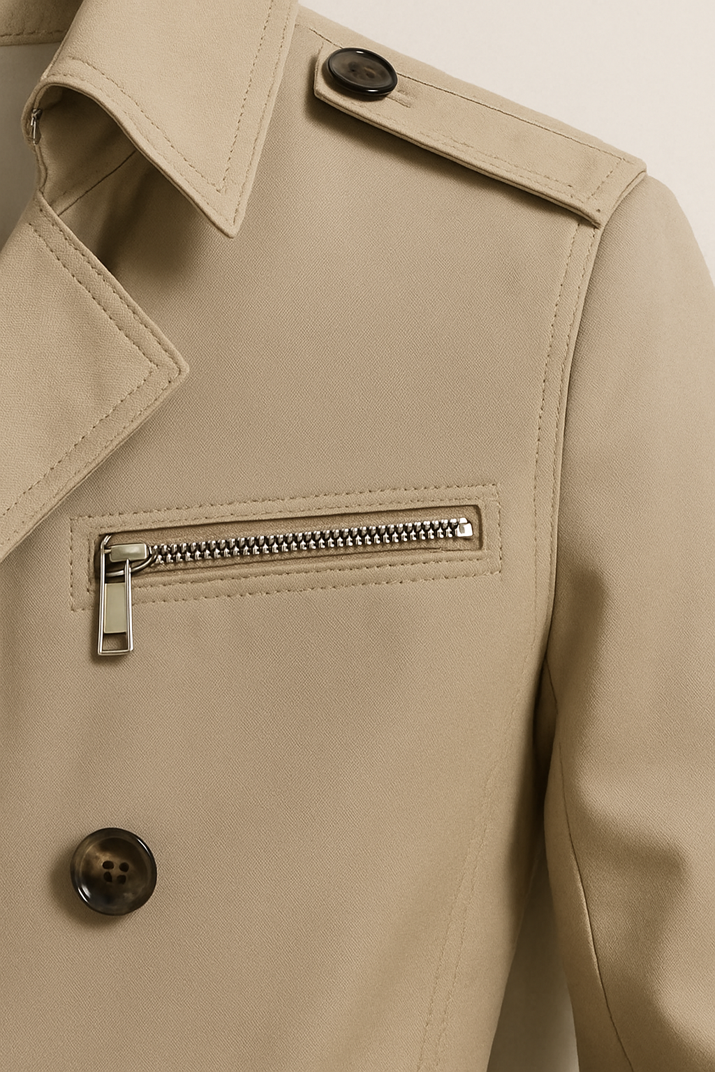 Zylo Men's Black Trench Coat – Tailored Fit for Versatile Styling 3