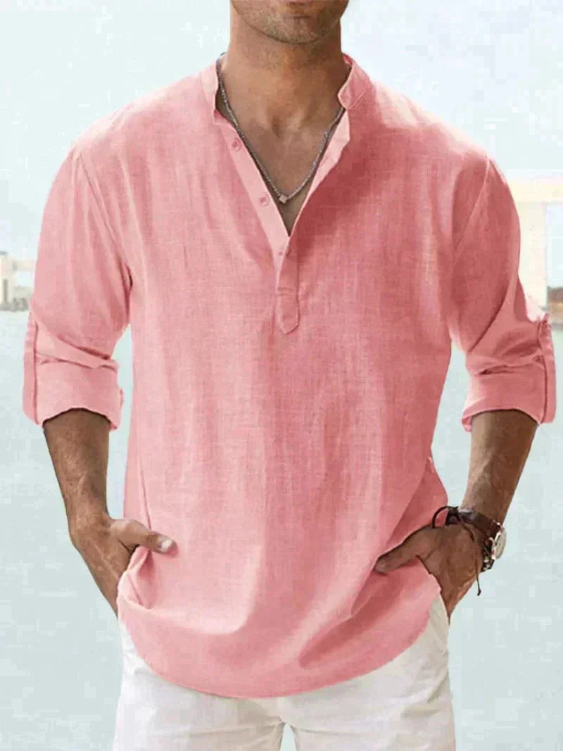 Zylo Men's Linen Shirt – Breathable Slim Fit for Everyday Comfort 10