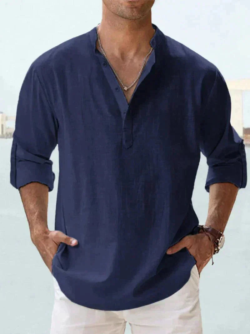 Zylo Men's Linen Shirt – Breathable Slim Fit for Everyday Comfort 11