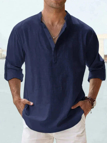 Zylo Men's Linen Shirt – Breathable Slim Fit for Everyday Comfort 11