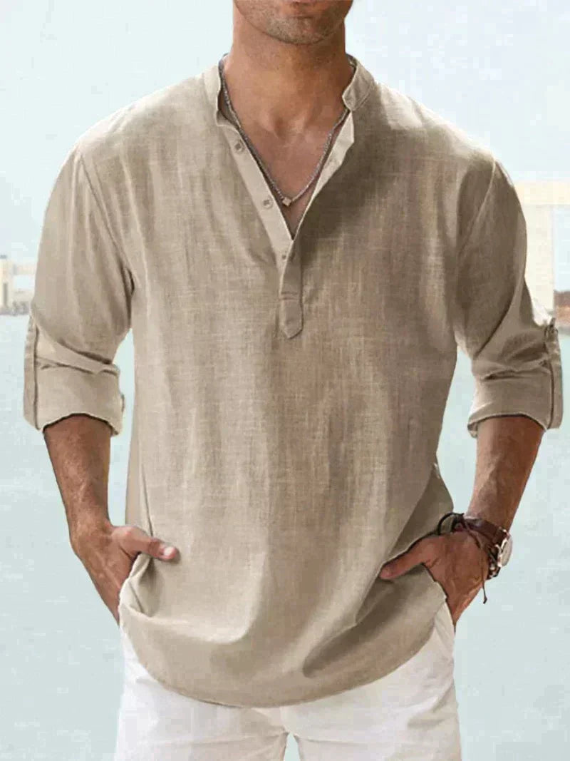 Zylo Men's Linen Shirt – Breathable Slim Fit for Everyday Comfort 3