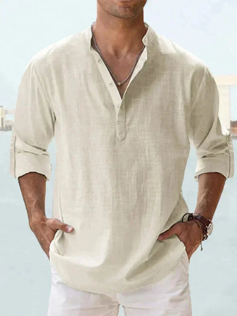 Zylo Men's Linen Shirt – Breathable Slim Fit for Everyday Comfort 4