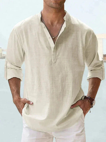 Zylo Men's Linen Shirt – Breathable Slim Fit for Everyday Comfort 4