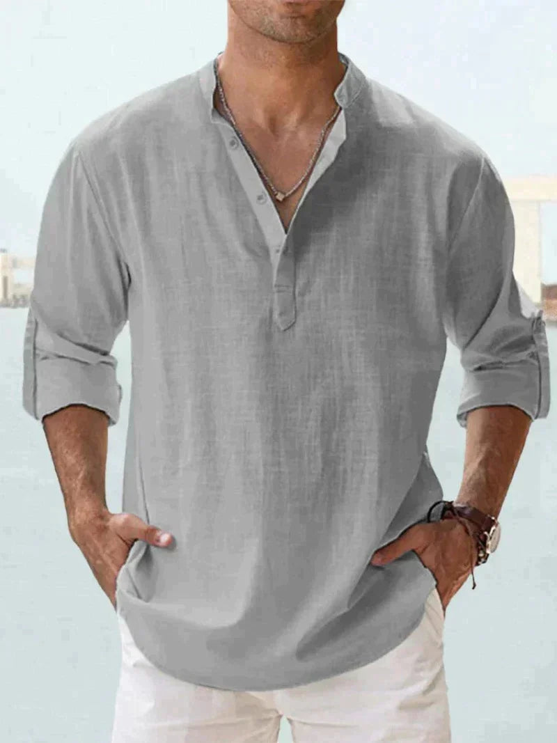 Zylo Men's Linen Shirt – Breathable Slim Fit for Everyday Comfort 5