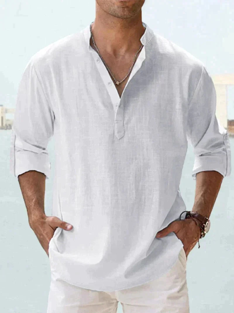 Zylo Men's Linen Shirt – Breathable Slim Fit for Everyday Comfort 6