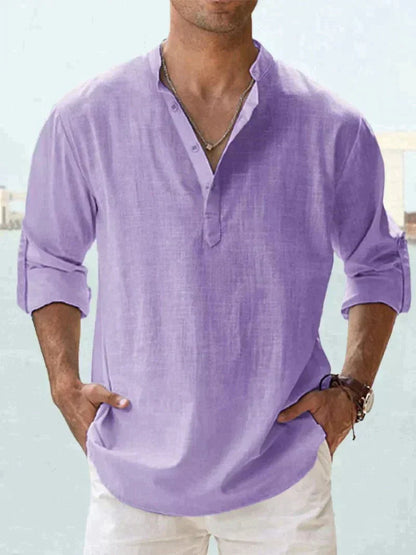 Zylo Men's Linen Shirt – Breathable Slim Fit for Everyday Comfort 7