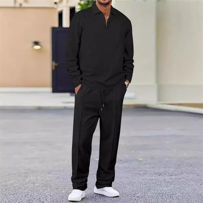 Zylo Men's Set – Waffle Knit Sweatshirt & Pants for Cozy Comfort 2
