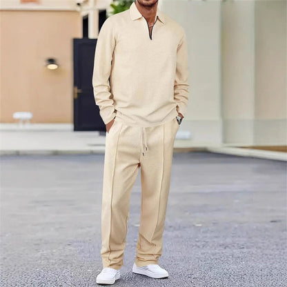 Zylo Men's Set – Waffle Knit Sweatshirt & Pants for Cozy Comfort 3