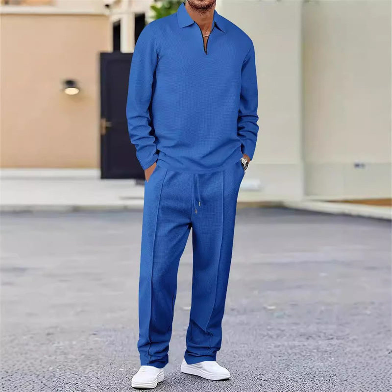 Zylo Men's Set – Waffle Knit Sweatshirt & Pants for Cozy Comfort 4