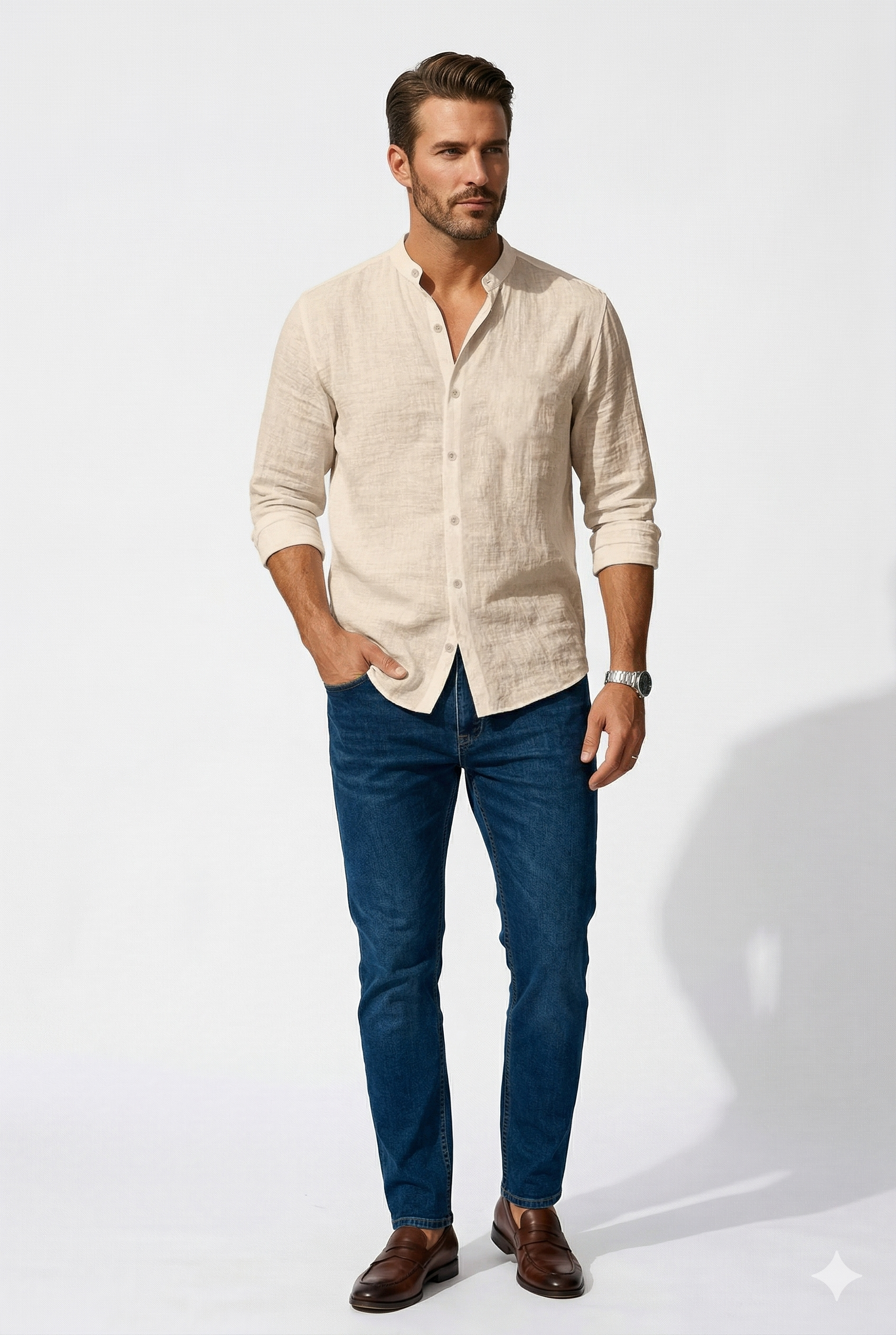 Zylo Men's Shirt – Lightweight Linen Blend for Comfort and Style 0