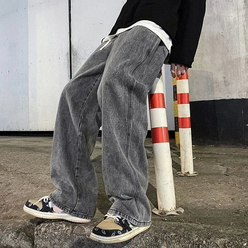 Zylo Men's Streetwear Loose Jeans – Trendy Wide Leg Comfort 2