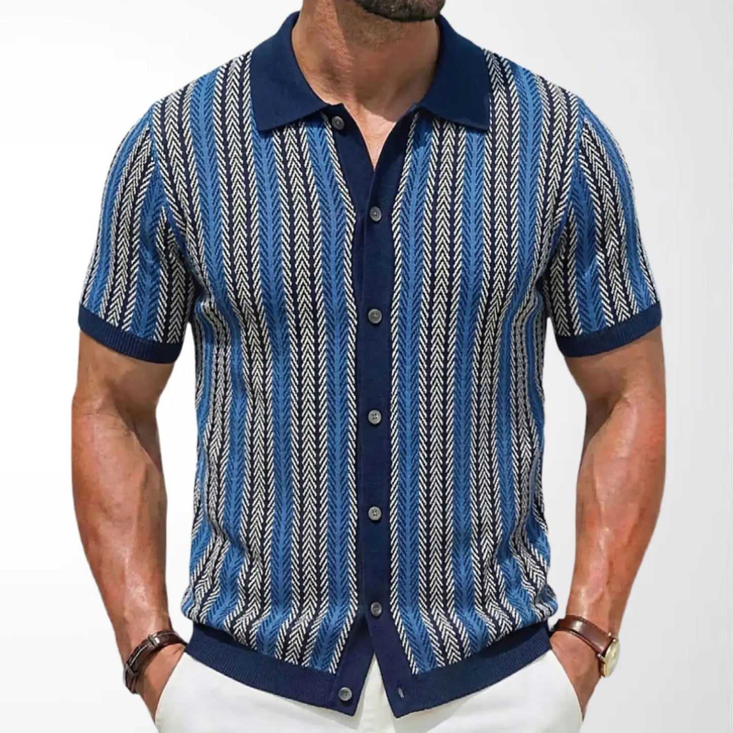 Zylo Men's Striped Polo Shirt – Breathable Comfort for Summer Activities 10