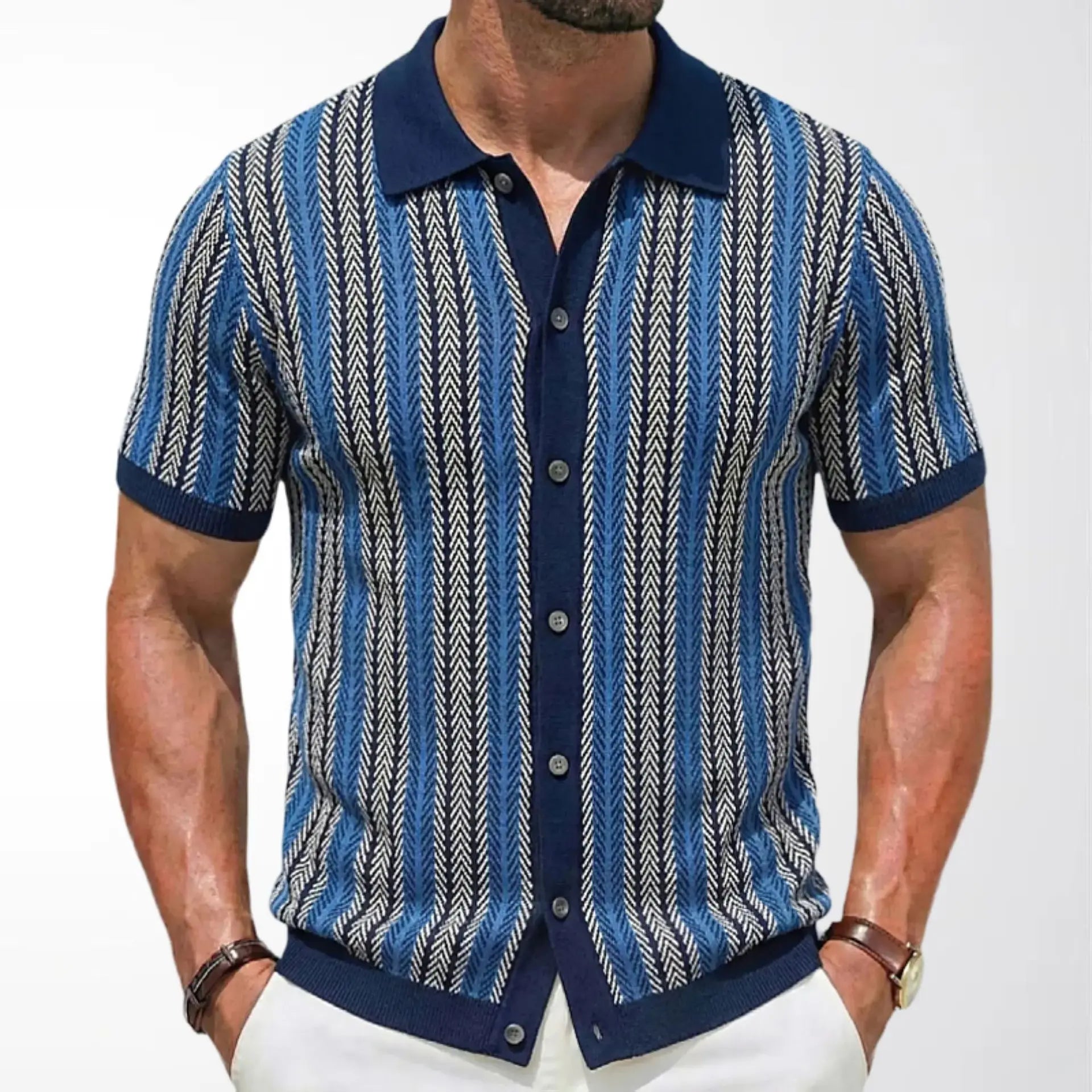 Zylo Men's Striped Polo Shirt – Breathable Comfort for Summer Activities 10