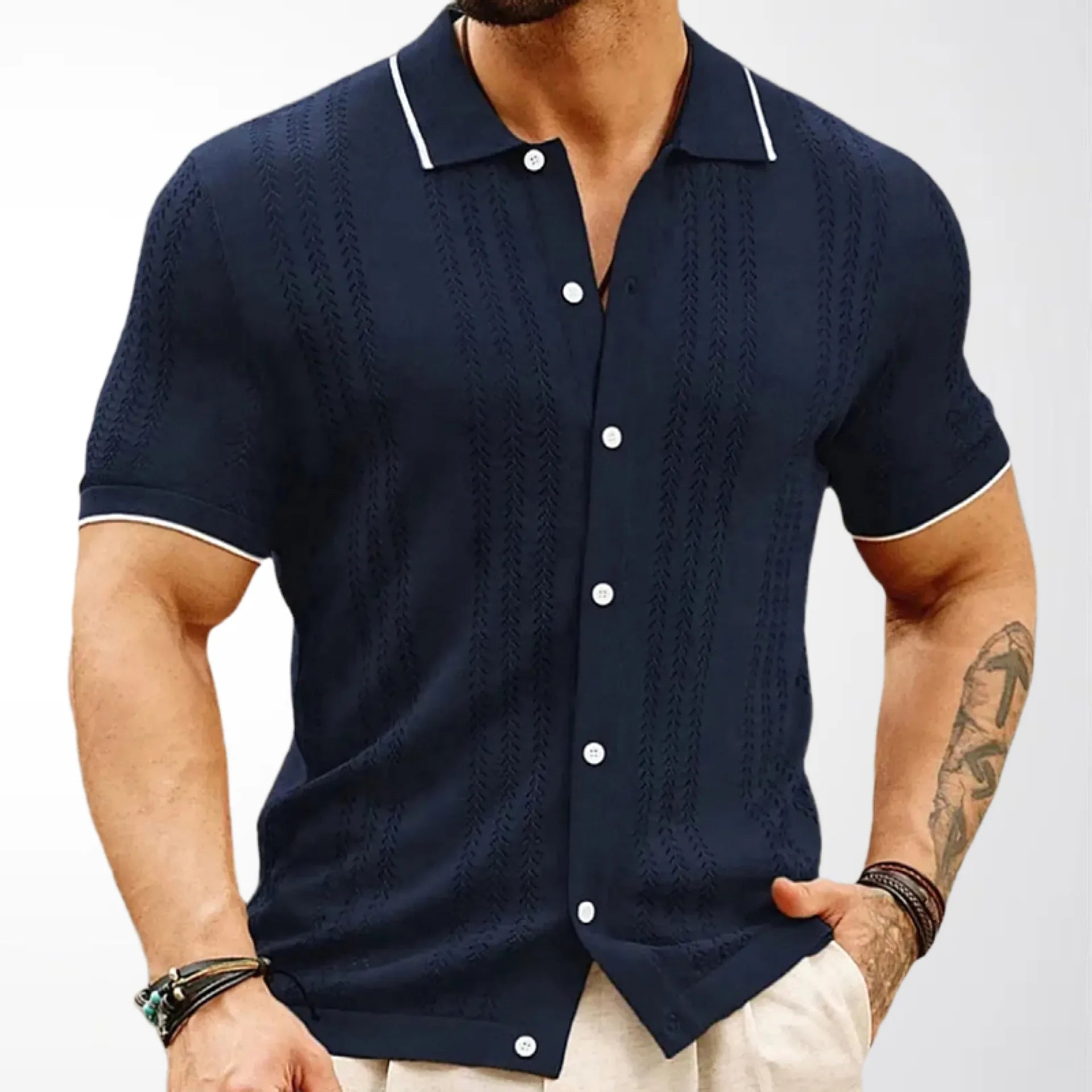Zylo Men's Striped Polo Shirt – Breathable Comfort for Summer Activities 12
