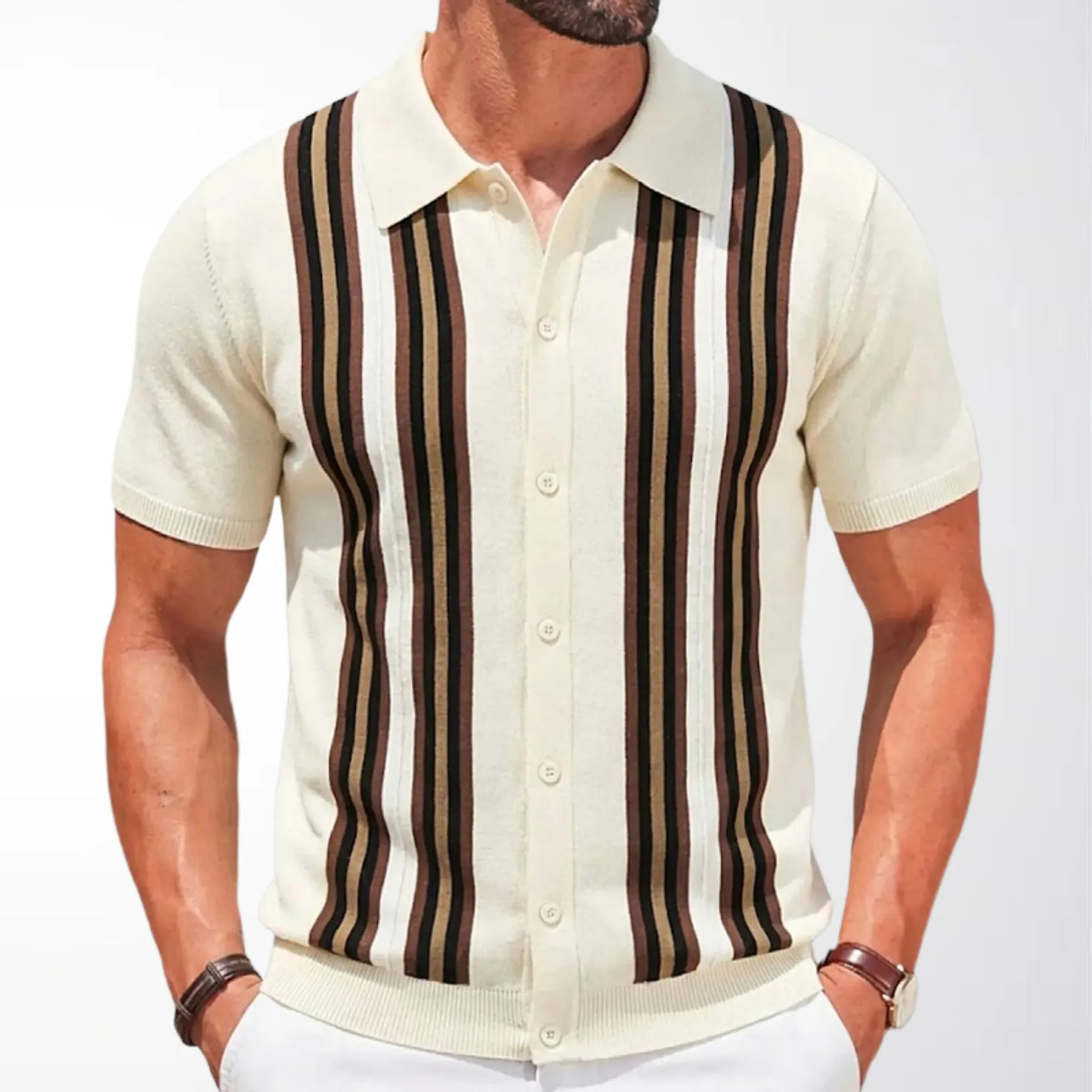 Zylo Men's Striped Polo Shirt – Breathable Comfort for Summer Activities 13