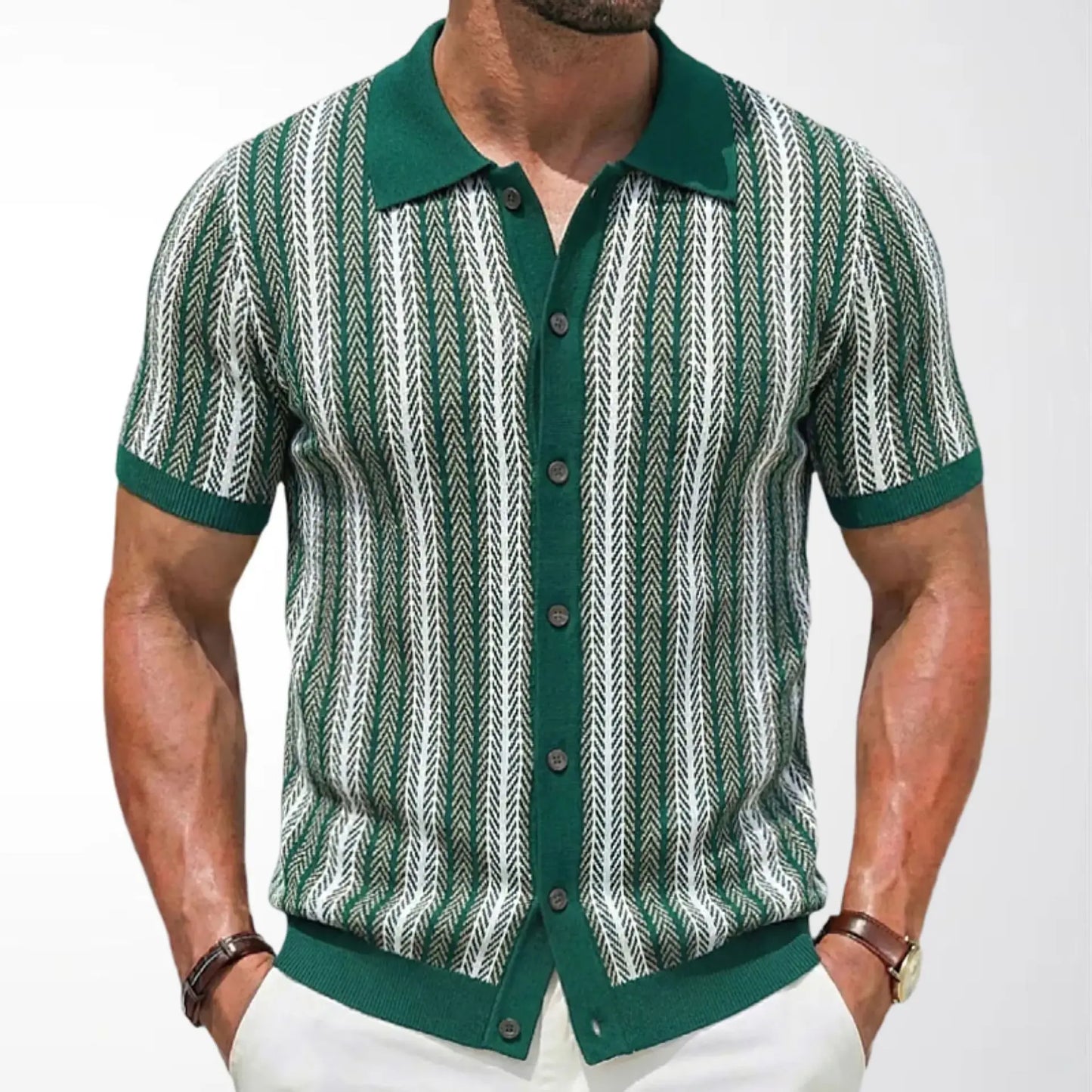 Zylo Men's Striped Polo Shirt – Breathable Comfort for Summer Activities 20