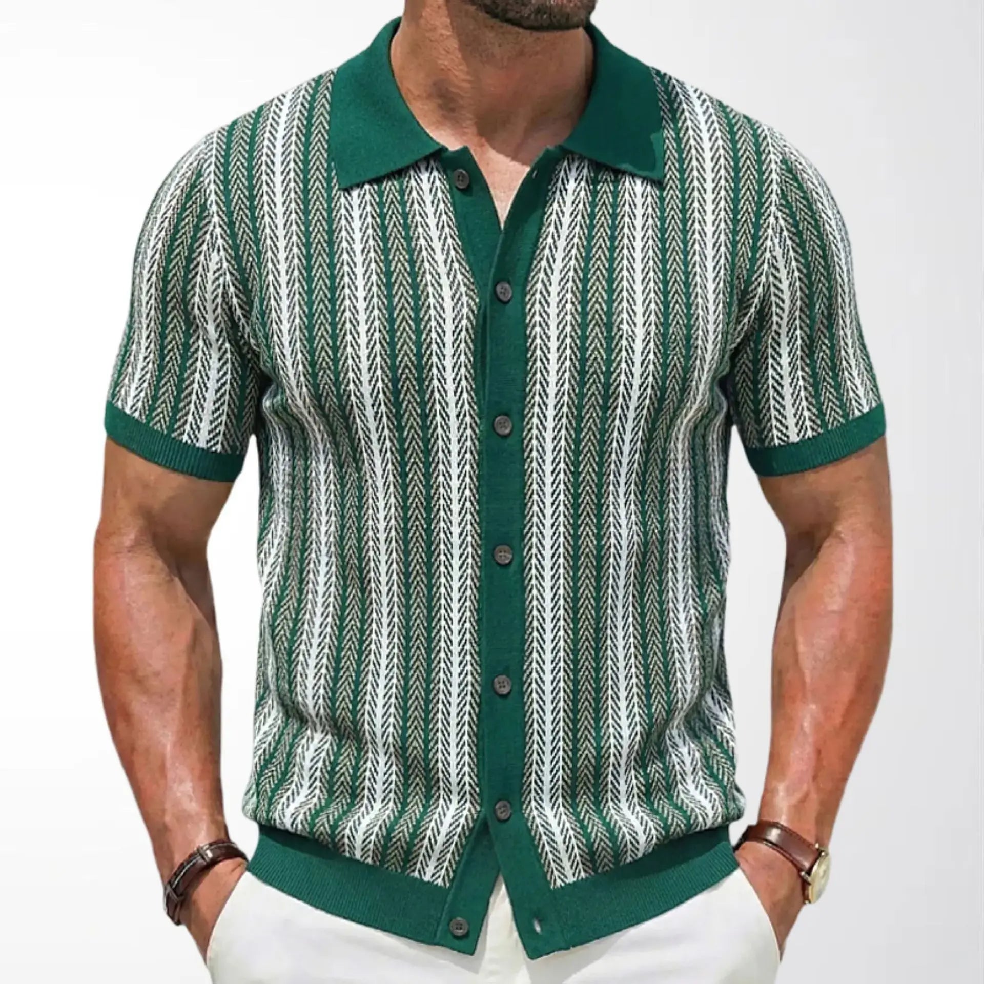 Zylo Men's Striped Polo Shirt – Breathable Comfort for Summer Activities 20