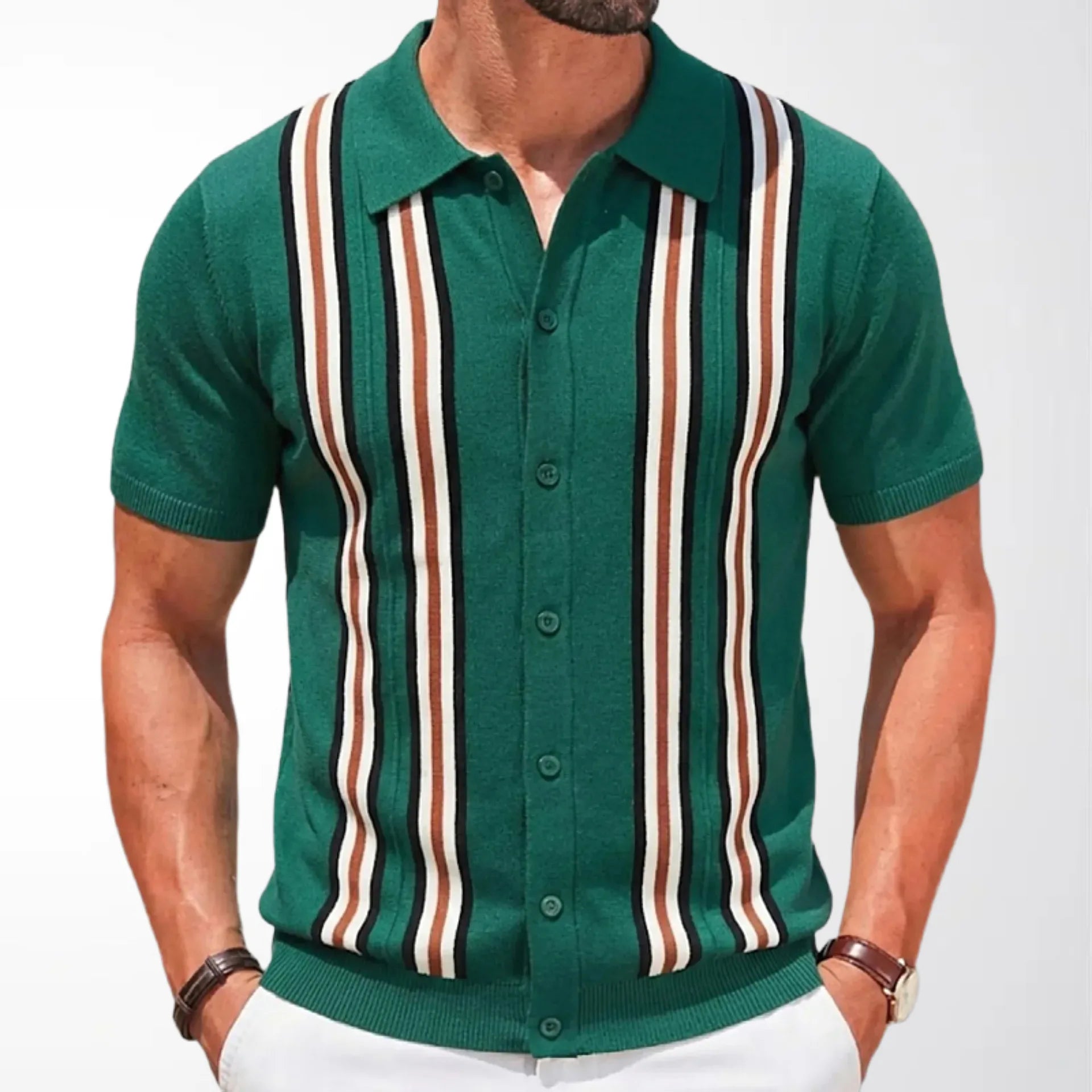 Zylo Men's Striped Polo Shirt – Breathable Comfort for Summer Activities 24