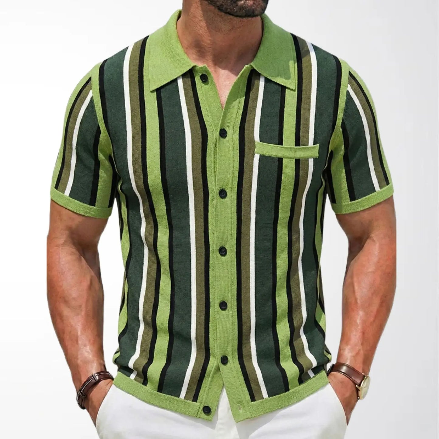 Zylo Men's Striped Polo Shirt – Breathable Comfort for Summer Activities 26