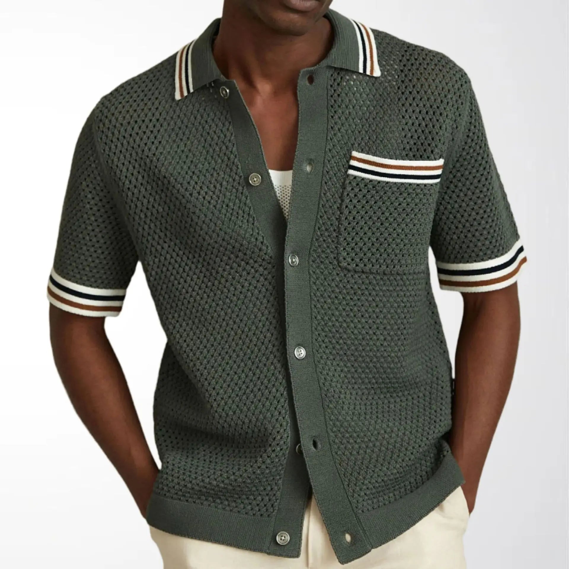 Zylo Men's Striped Polo Shirt – Breathable Comfort for Summer Activities 27