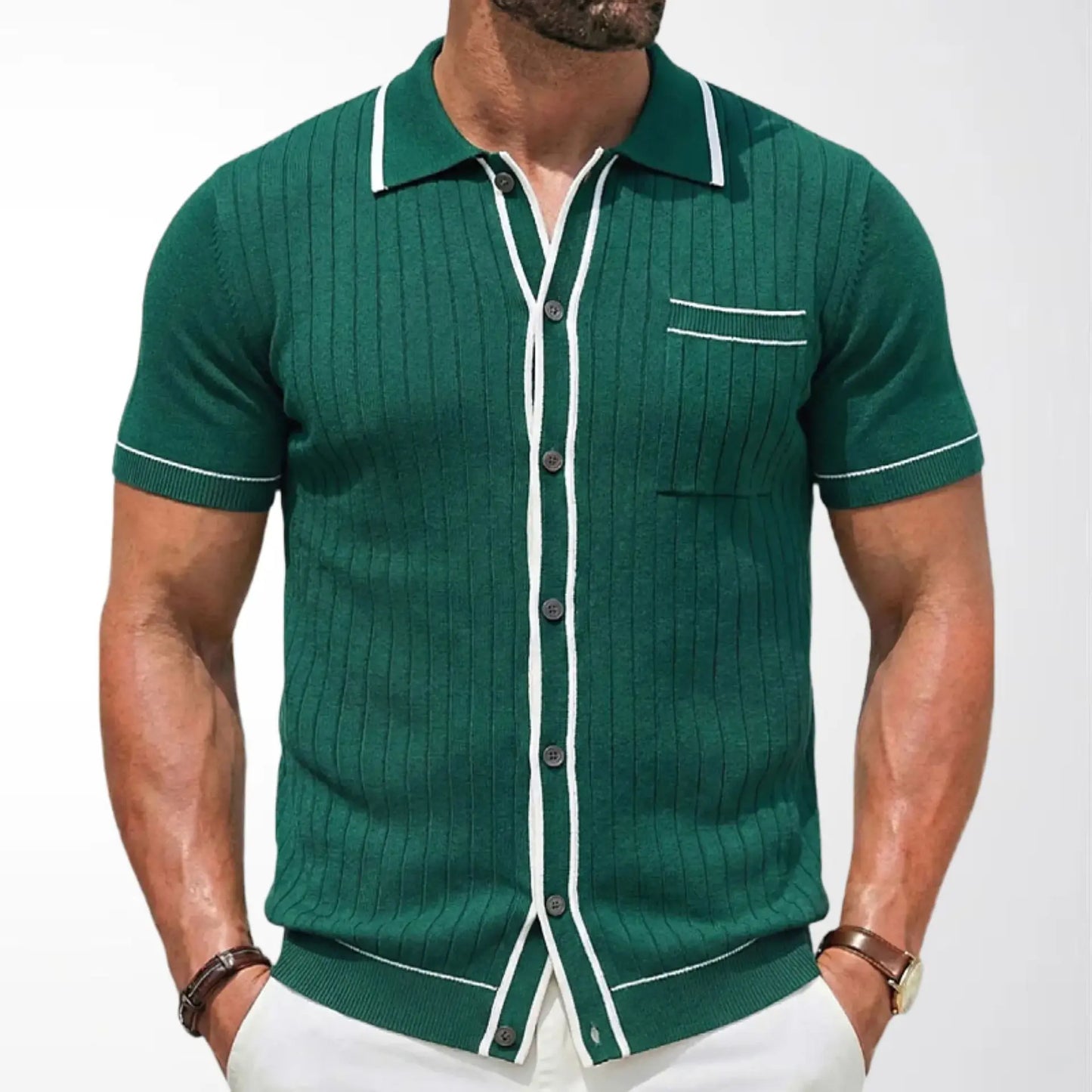 Zylo Men's Striped Polo Shirt – Breathable Comfort for Summer Activities 28