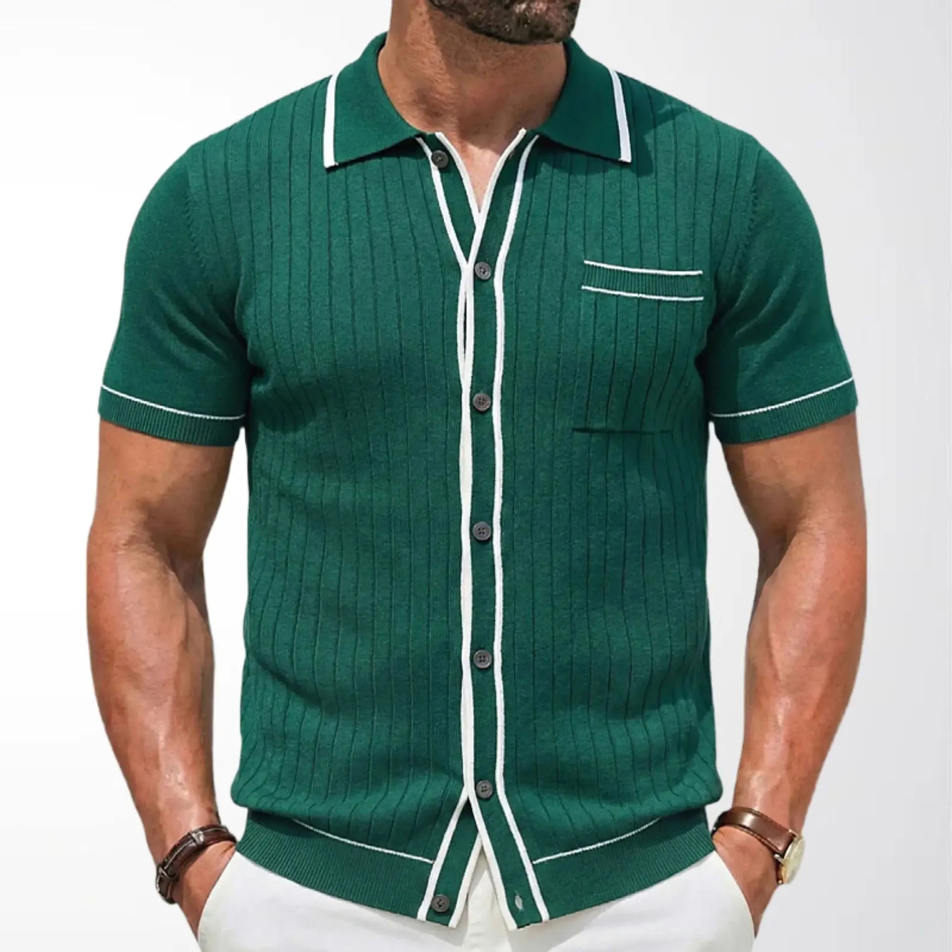 Zylo Men's Striped Polo Shirt – Breathable Comfort for Summer Activities 28