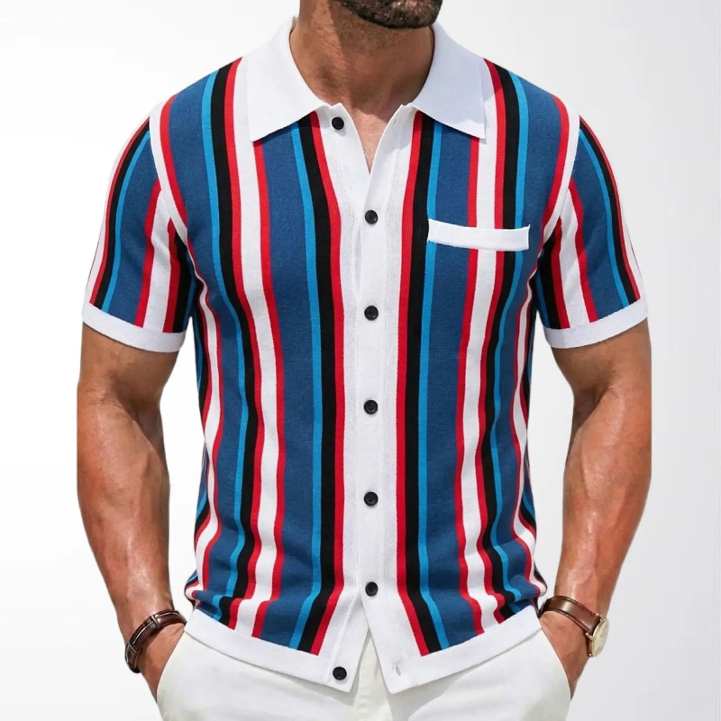 Zylo Men's Striped Polo Shirt – Breathable Comfort for Summer Activities 6